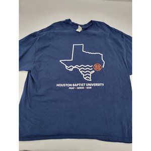 Houston Baptist University Huskies HBU Blue T-Shirt Men's 3XL Pray Serve Give